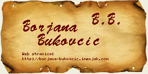 Borjana Bukovčić vizit kartica